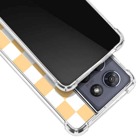 Yellow and White Checkerboard Moto G Power 5G (2025) Clear Case